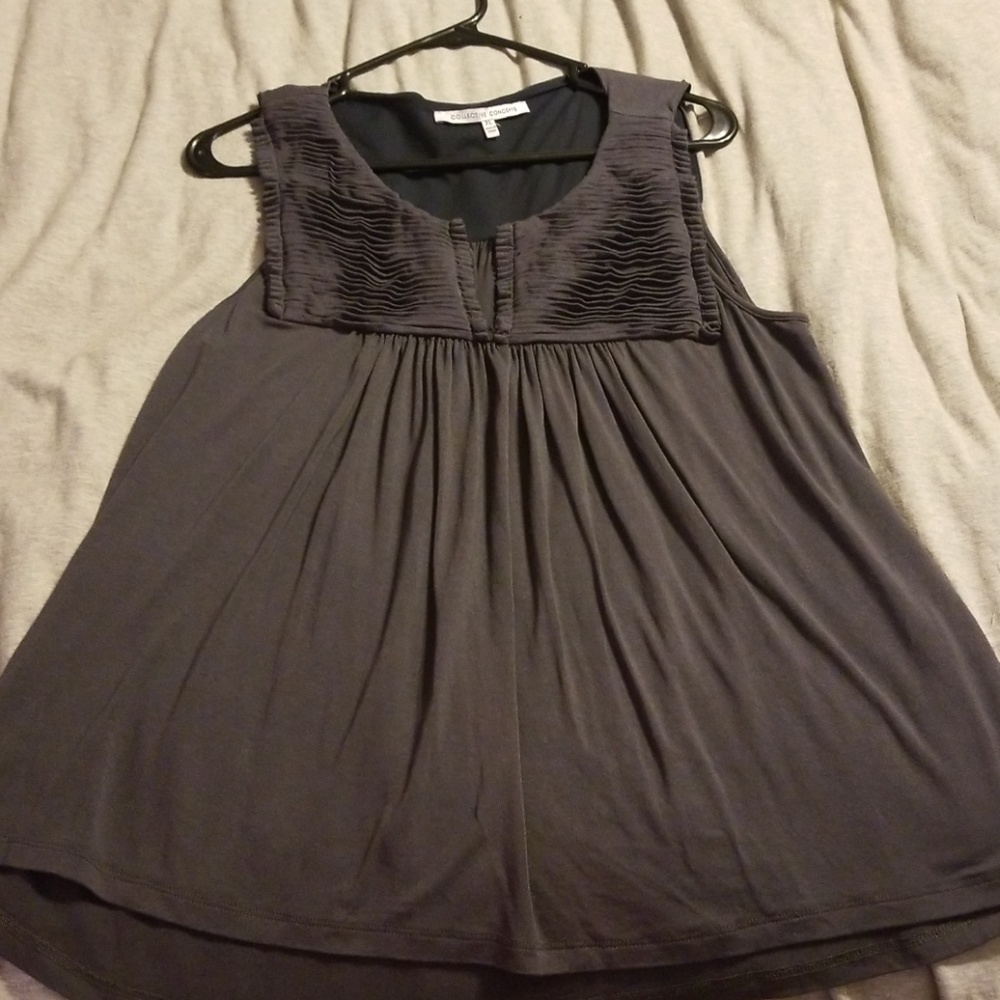 Collective Concepts Gray Pleated Top
